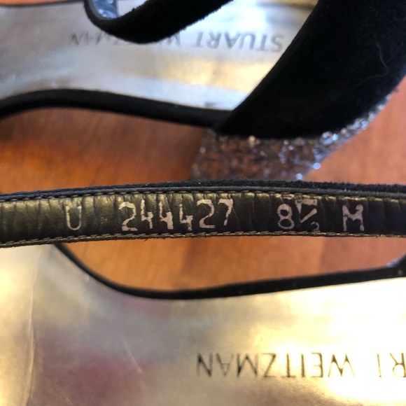 Stuart Weitzman Suede Glitter Sandals. Size 8.5. - Picture 5 of 11